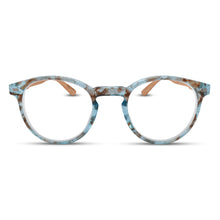 Aqua color round reading glasses
