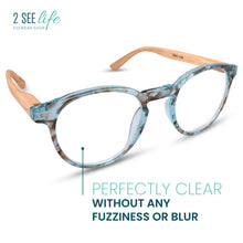 round bamboo frame readers for women 