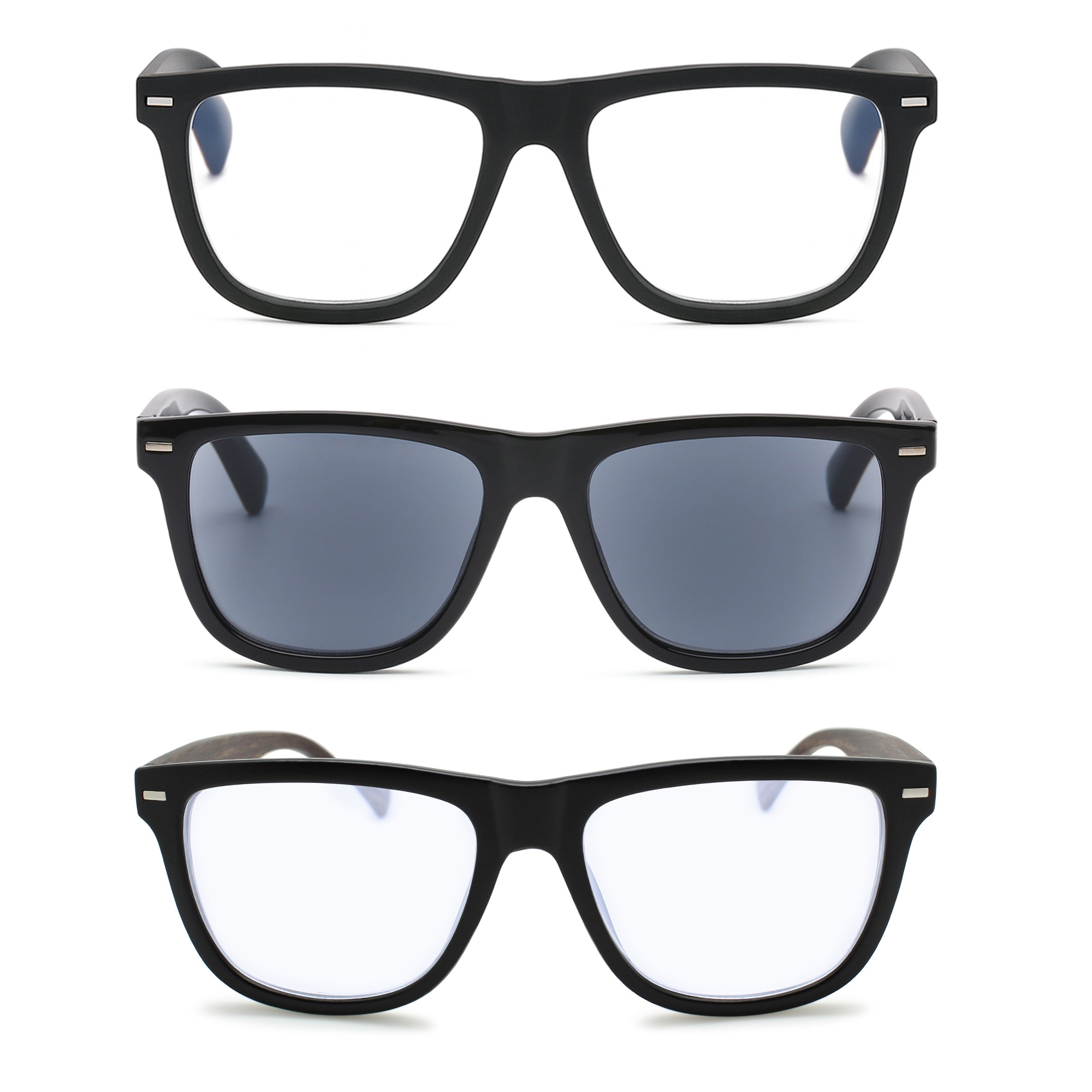 Premium TR-90 Blue Light Blocking Reading Glasses - 3-Pack for Men | M-728P