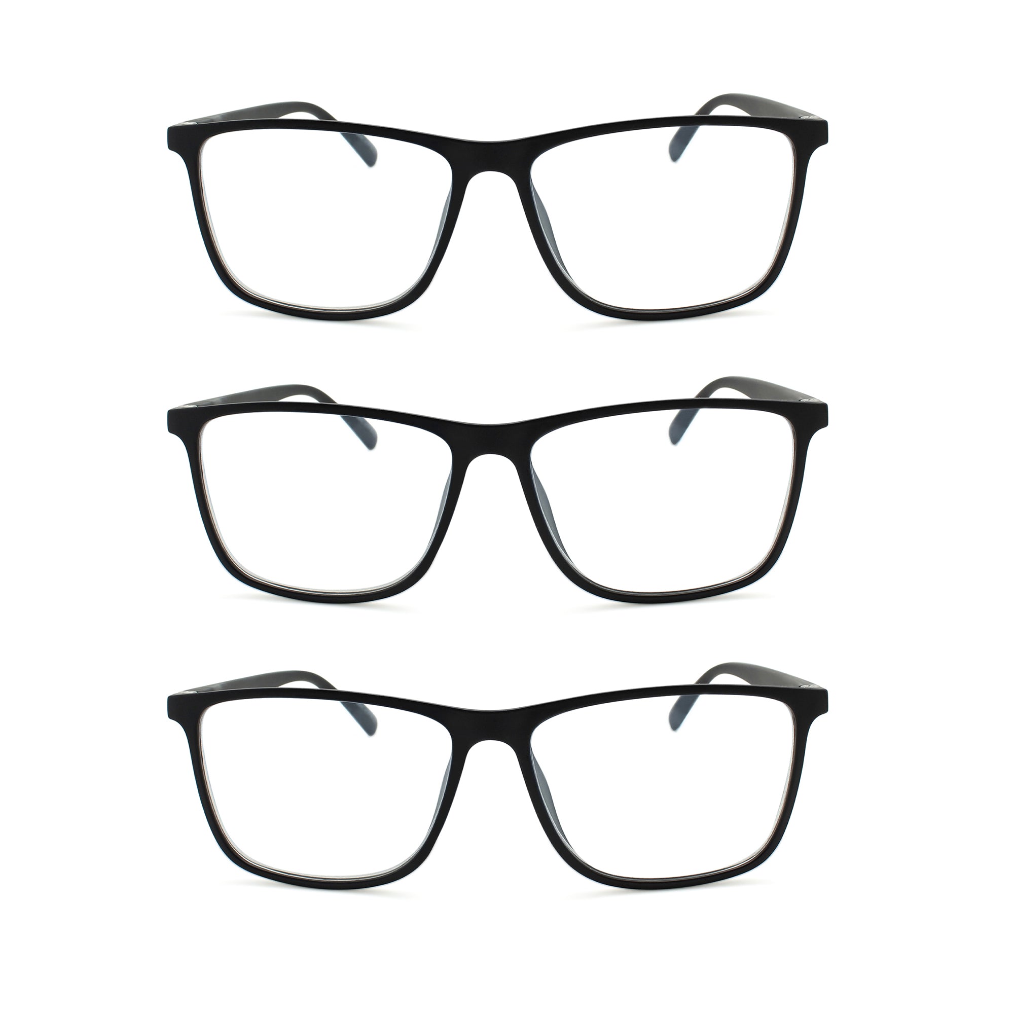 3-Pack Premium TR-90 Durable Wide Frame Reading Glasses for Men | M-775
