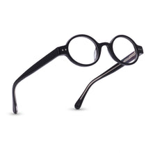 2SeeLife R-415P round blue light reading glasses, Shiny Black