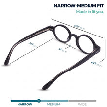 2SeeLife R-415P round blue light reading glasses, Shiny Black