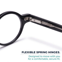 2SeeLife R-415P round blue light reading glasses, Shiny Black
