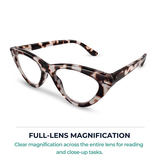 2SeeLife R-620 cat eye reading glasses for women, Clear Tortoise
