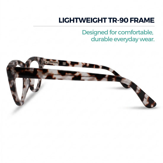 2SeeLife R-620 cat eye reading glasses for women, Clear Tortoise