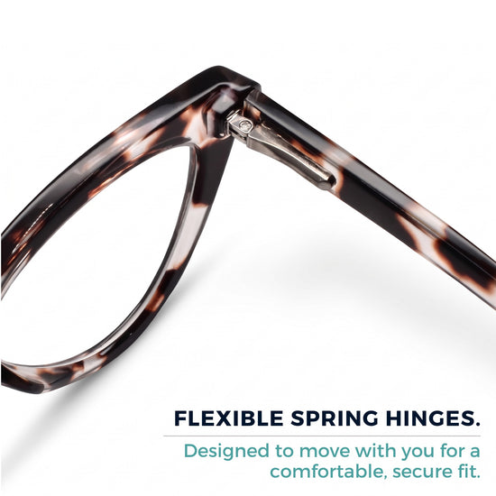 2SeeLife R-620 cat eye reading glasses for women, Clear Tortoise