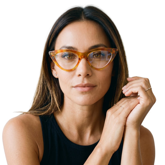 2SeeLife R-620 cat eye reading glasses for women, Honey