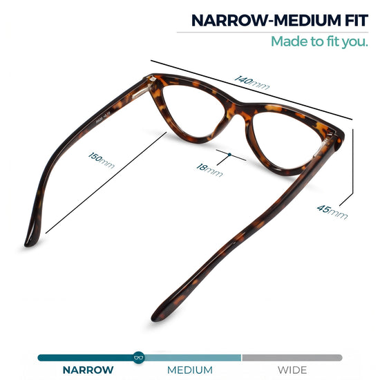 2SeeLife R-620 cat eye reading glasses for women, Tortoise