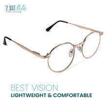 Wire Rim Reading Glasses Round Metal Frame | R-638