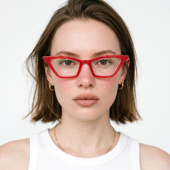 Red cat eye reading glasses for women – product photo 2 | R-703