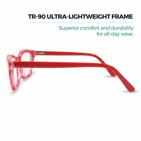 Red cat eye reading glasses for women – product photo 6 | R-703