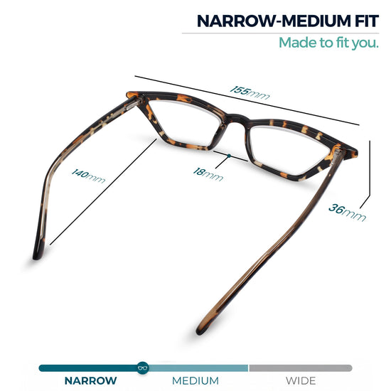 Tortoise cat eye reading glasses for women – product photo 4 | R-703