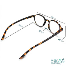 Premium tortoise retro round reading glasses for men & women – alternate front view | R-726