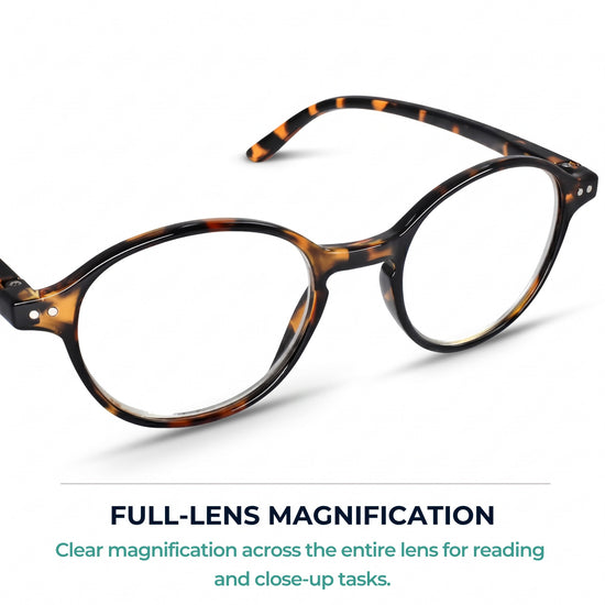 Tortoise round reading glasses for men and women – product photo 5 | R-726