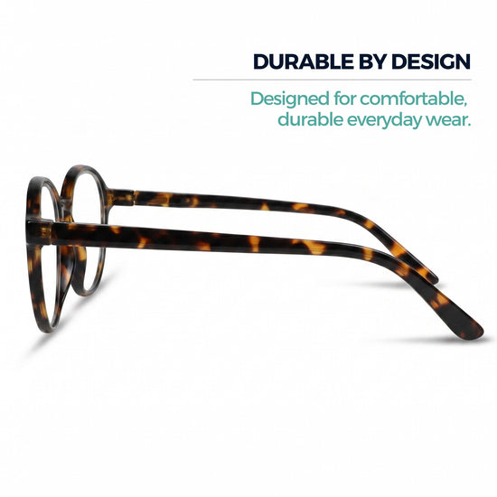 Tortoise round reading glasses for men and women – product photo 6 | R-726