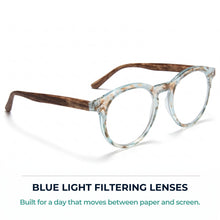 Aqua large round blue light reading glasses for men and women – product photo 5 | R-729P