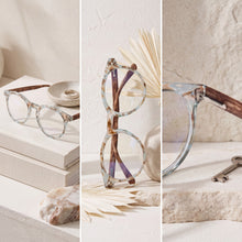 Aqua large round blue light reading glasses for men and women – product photo 8 | R-729P