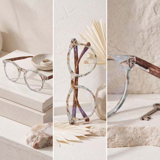 Aqua large round blue light reading glasses for men and women – product photo 8 | R-729P