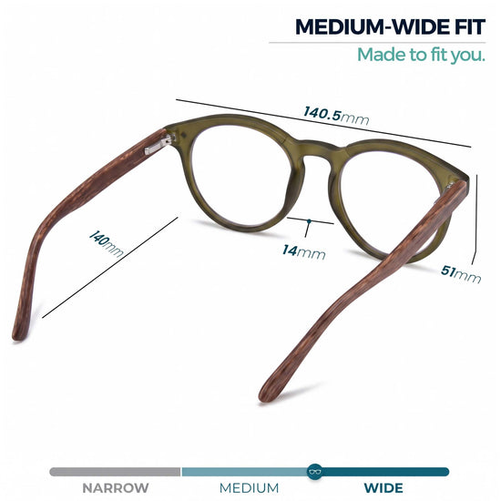 Large Round Blue Light Reading Glasses for Men & Women | R-729P
