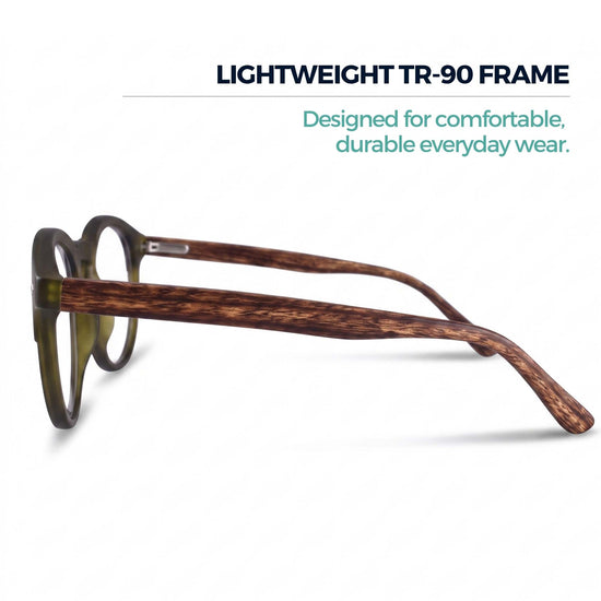 Large Round Blue Light Reading Glasses for Men & Women | R-729P
