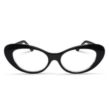 Black retro oval cat eye reading glasses for women – product photo 1 | R-803