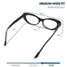 Black retro oval cat eye reading glasses for women – product photo 4 | R-803