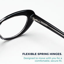 Black retro oval cat eye reading glasses for women – product photo 7 | R-803