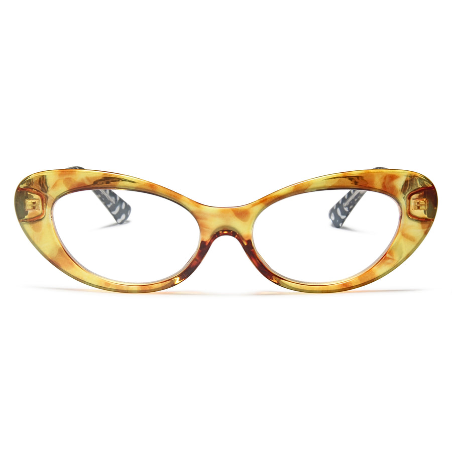 Retro Oval Cat Eye Sunglasses with Gold Tone Temples and Polycarbonate Frame CLASSY Elegant Sophisticated Modern Retro SUN GLASSES Oval  main image 3