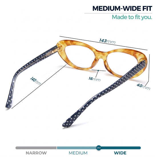 Honey retro oval cat eye reading glasses for women – product photo 4 | R-803