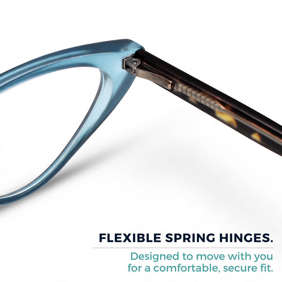 Turquoise colorful cat eye reading glasses for women – product photo 7 | R-806