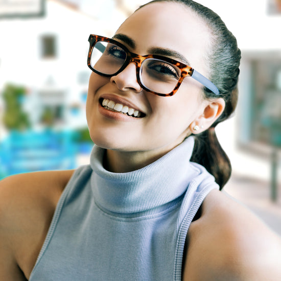 Large Blue Light Reading Glasses for Women | R-856P