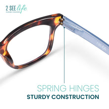 Large Tortoiseshell Blue Light Reading Glasses | R-856P