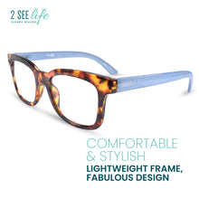 Large Tortoiseshell Blue Light Reading Glasses | R-856P