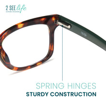Large Tortoiseshell Blue Light Reading Glasses | R-856P