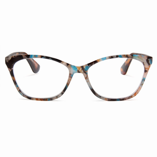 Rose-blue tortoise modern cat eye reading glasses for women – product photo 1 | R-882