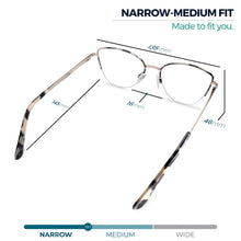 Beige tortoise metal cat eye reading glasses for women – product photo 4 | R-914