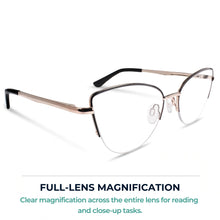 Black metal cat eye reading glasses for women – product photo 5 | R-914