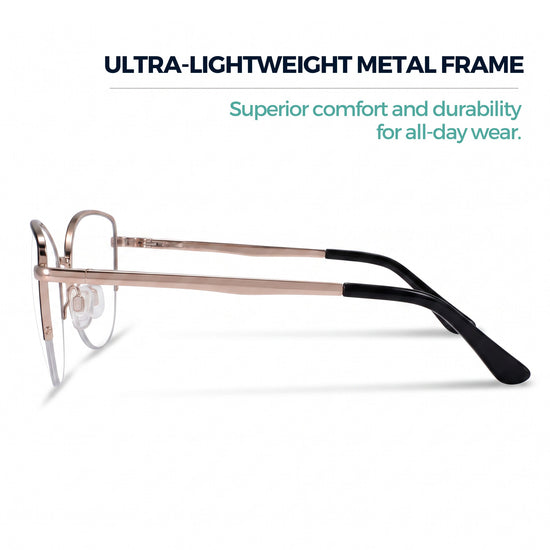 Black metal cat eye reading glasses for women – product photo 6 | R-914
