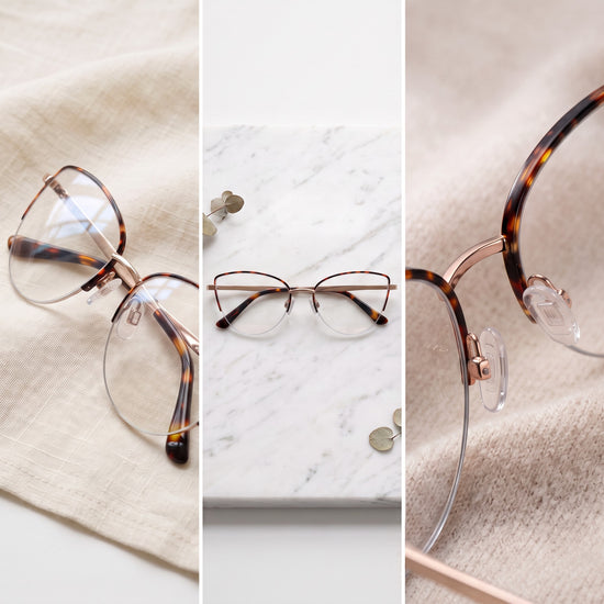 Tortoise metal cat eye reading glasses for women – product photo 8 | R-914