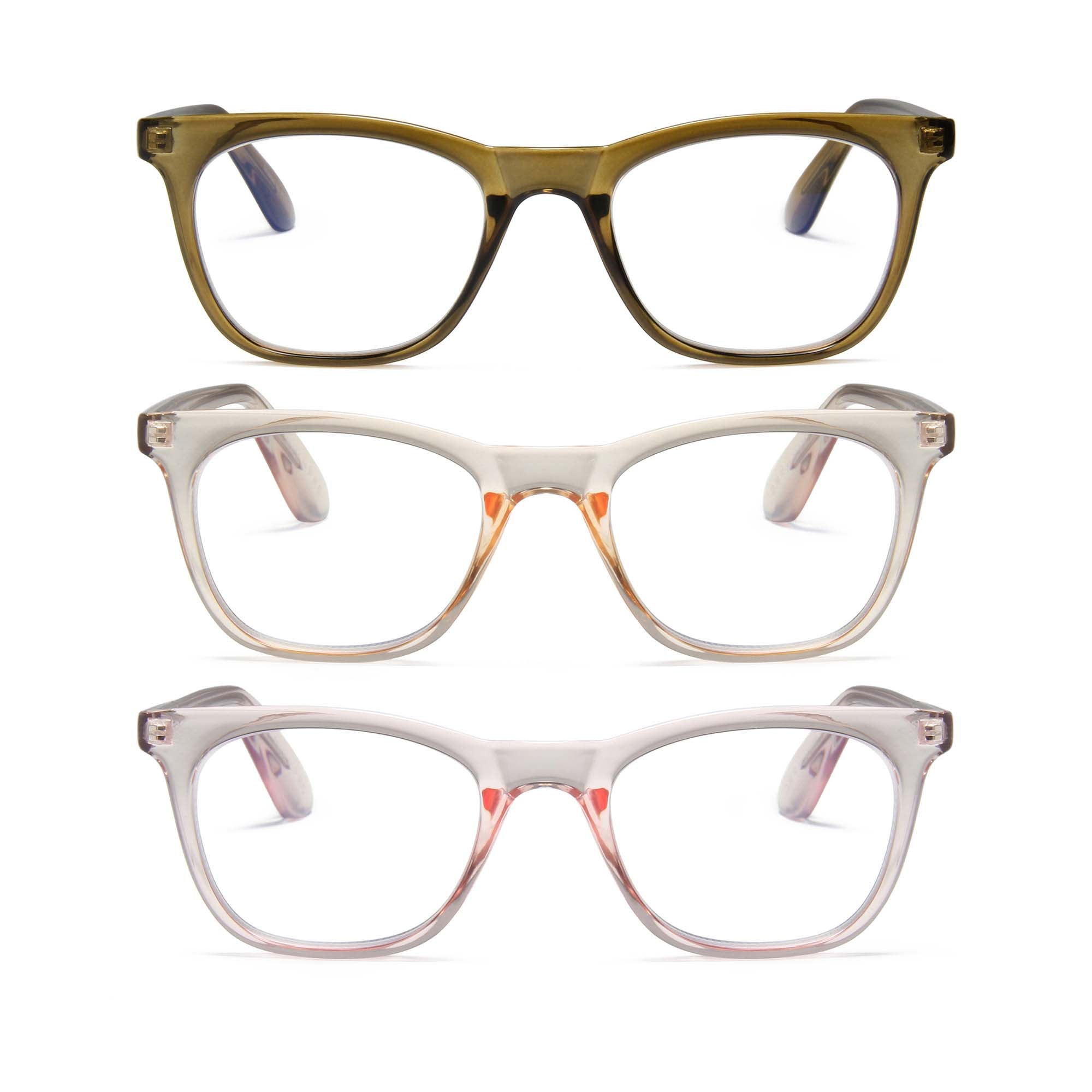3-Pack Clear Frame Anti Blue Light Reading Glasses for Men & Women | M-771P