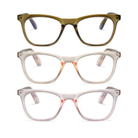 3-Pack Clear Frame Blue Light Reading Glasses | M-771P