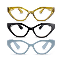 3-Pack Funky Cat Eye Reading Glasses for Women | M-805