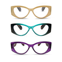3-Pack Oversized Cat Eye Reading Glasses for Women | M-867