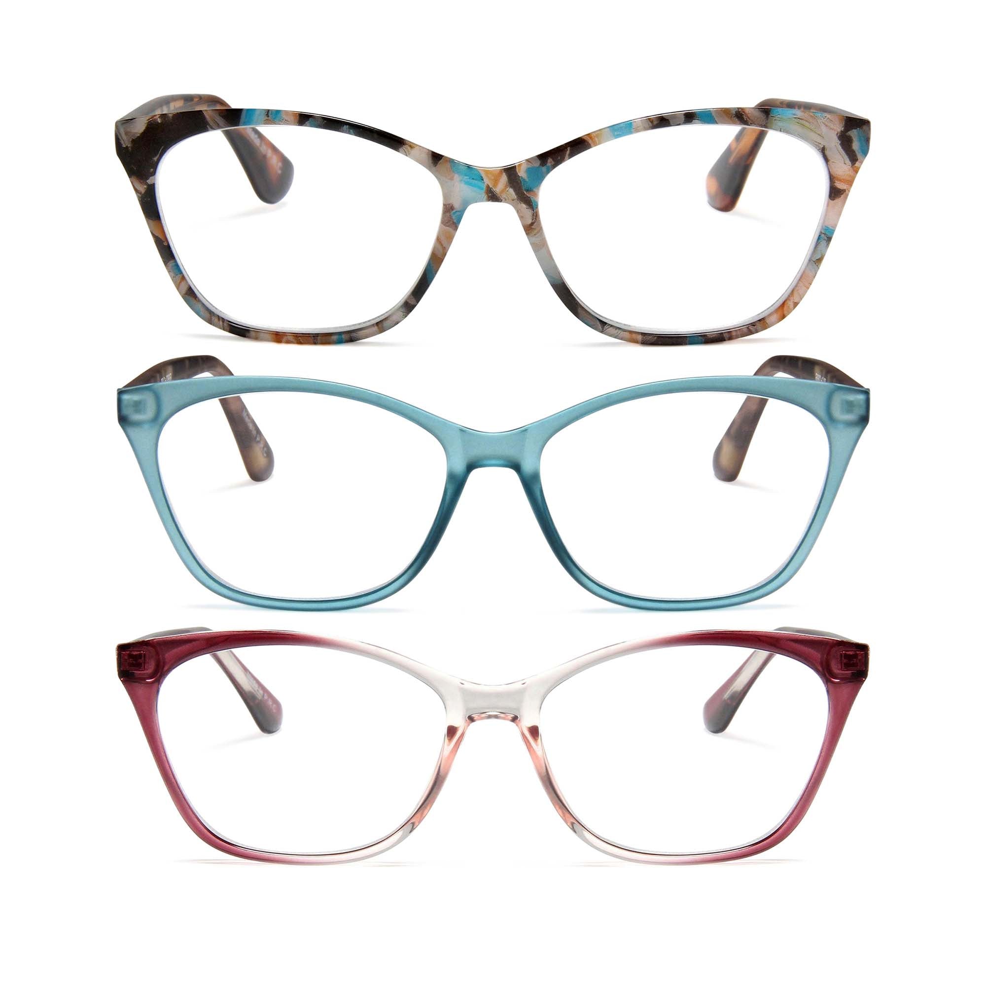 3-Pack Modern Cat Eye Reading Glasses for Women | M-882