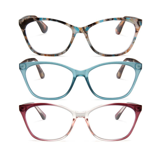 3-Pack Modern Cat Eye Reading Glasses for Women | M-882P