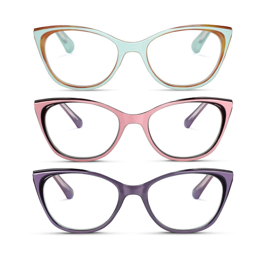 3-Pack Vivid Cat Eye Reading Glasses for Women | M-934