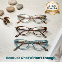 3-Pack Funky Cat Eye Reading Glasses for Women | M-806