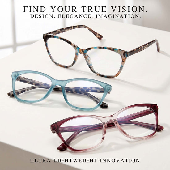 3-Pack Modern Cat Eye Reading Glasses for Women | M-882P