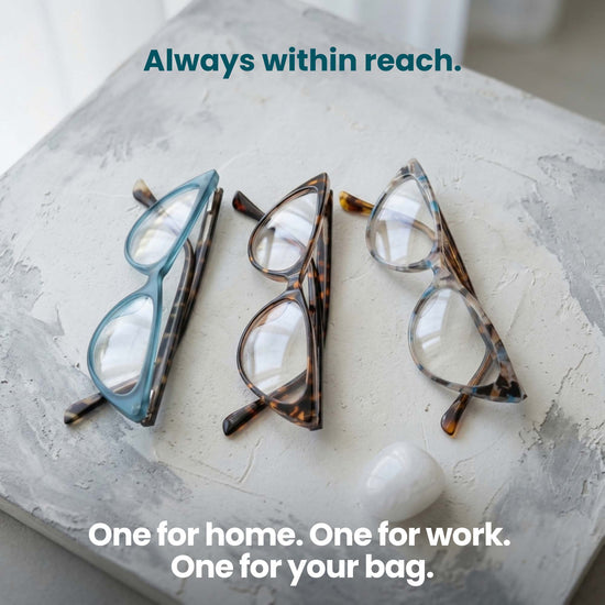 3-Pack Colorful Cat Eye Reading Glasses for Women | M-806