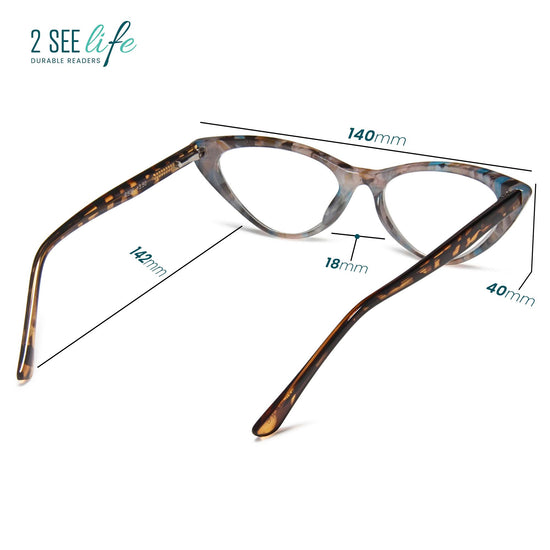 3-Pack Colorful Cat Eye Reading Glasses for Women | M-806